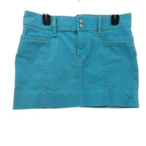 Y2K GAP Turquoise Blue Micro Short Mini Skirt Denim Size 8